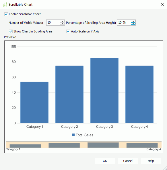 Define the Scrollable Chart