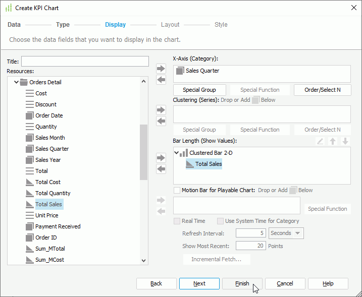 Add Fields to the KPI Chart