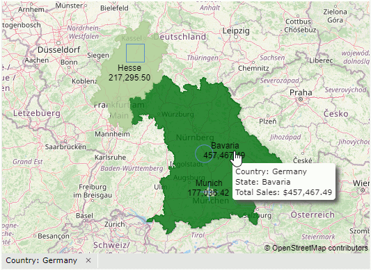 Click Geographic Map in Dashboard with Information of a State