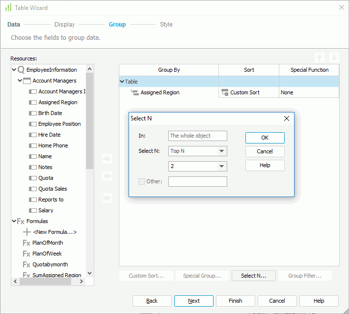 Specify Select N Condition on Table