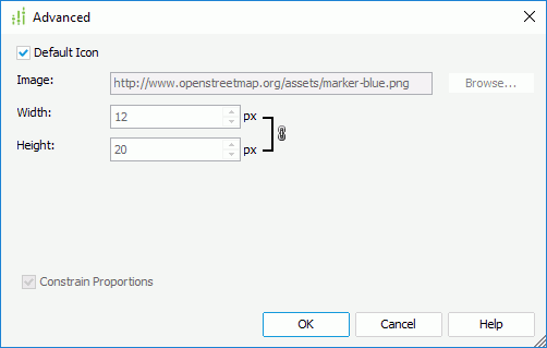 Shape Advanced dialog box