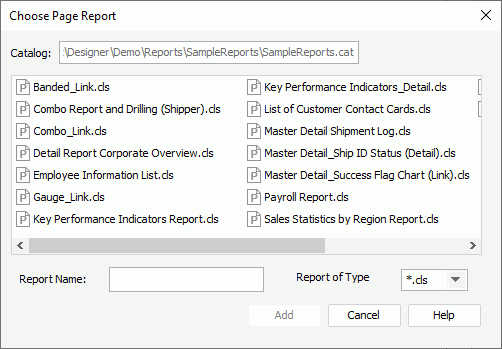 Choose Page Report