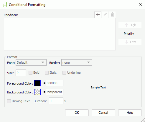 Conditional Formatting dialog box