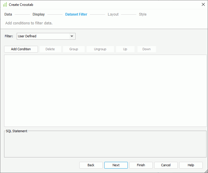 Create Crosstab - Filter