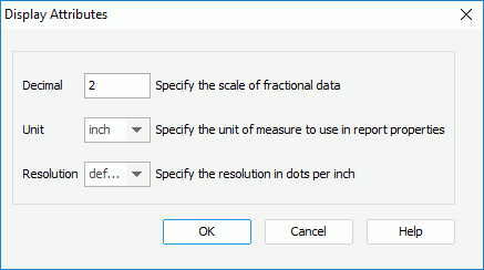 Display Attributes dialog box