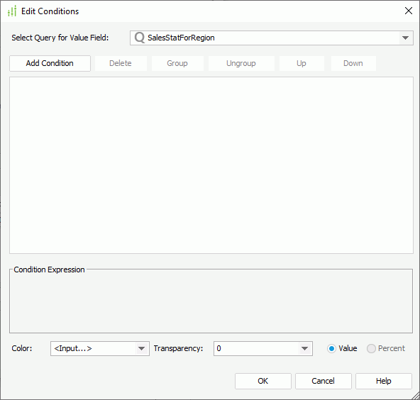 Edit Conditions dialog box - For Heat Map Rectangle