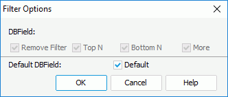 Filter Options dialog box