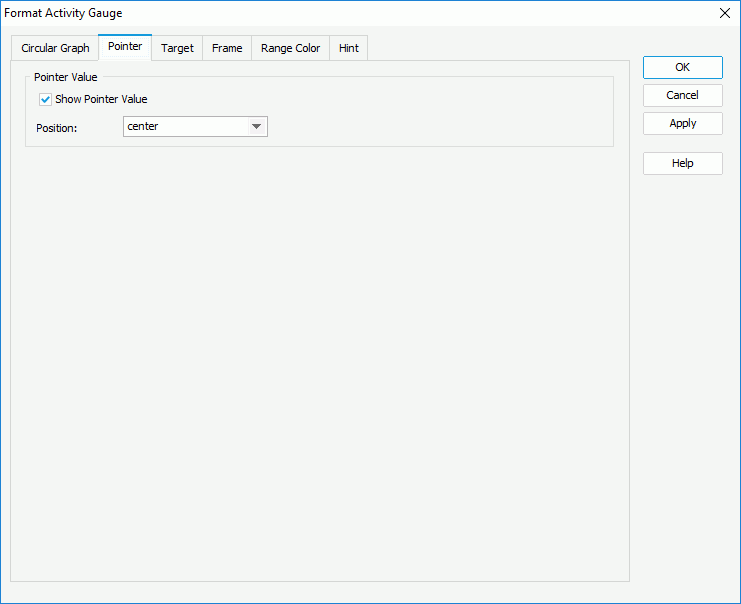 Format Activity Gauge dialog box - Pointer