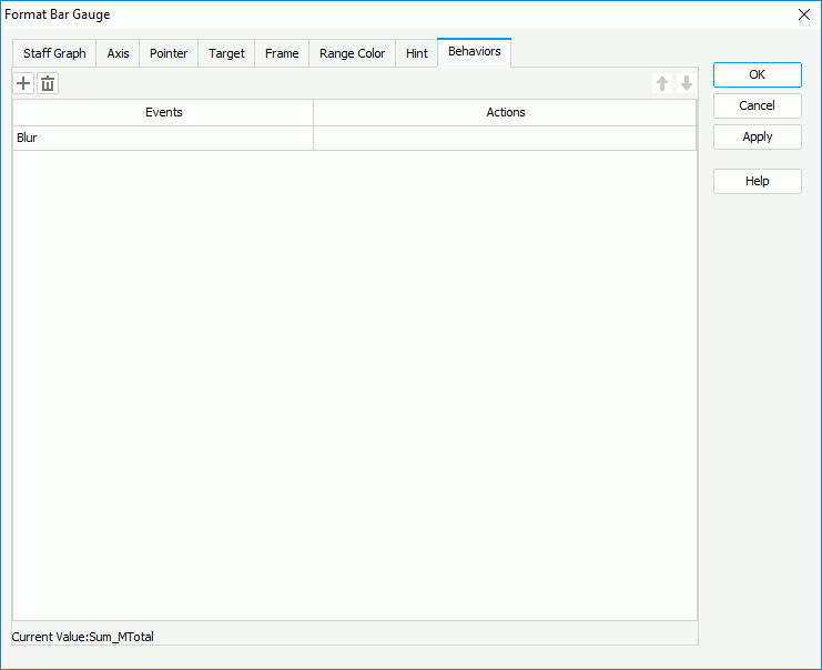 Format Bar Gauge dialog box - Behaviors