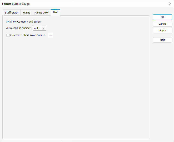 Format Bubble Gauge dialog box - Hint