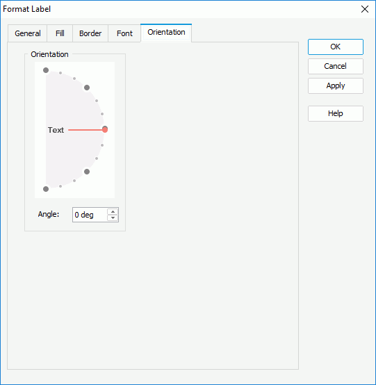 Format Label dialog box - Orientation