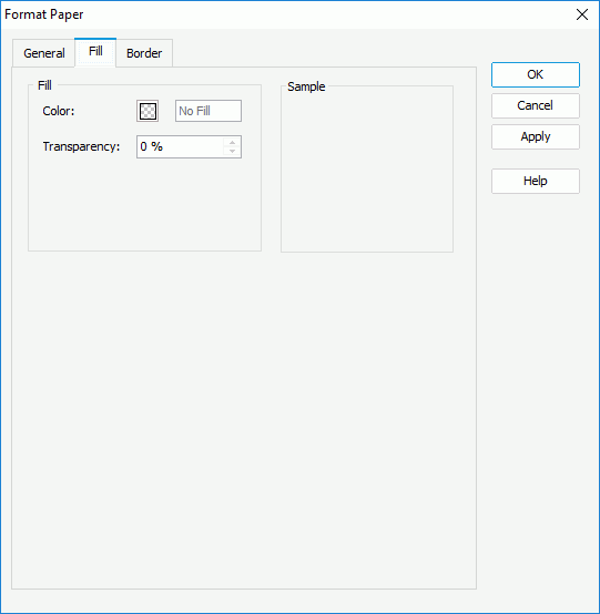 Format Paper dialog box - Fill