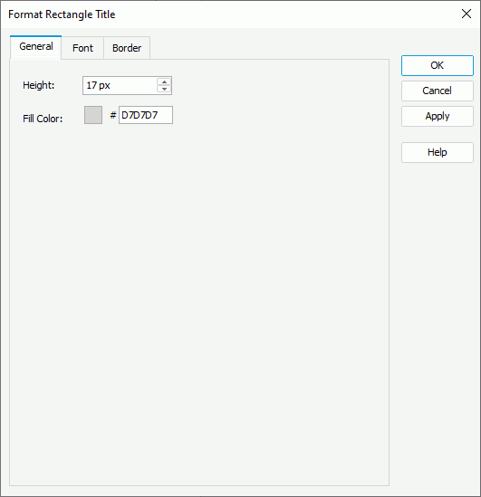 Format Rectangle Title dialog box - General