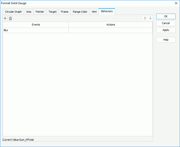 Format Solid Gauge dialog box - Behaviors