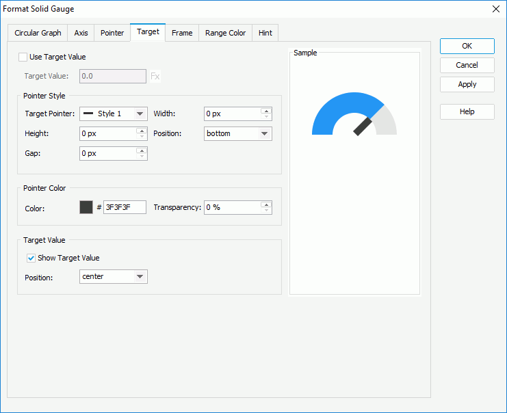 Format Solid Gauge dialog box - Target