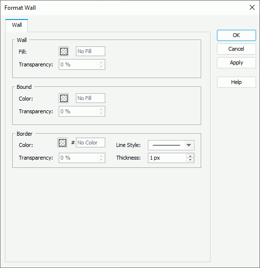 Format Wall dialog box