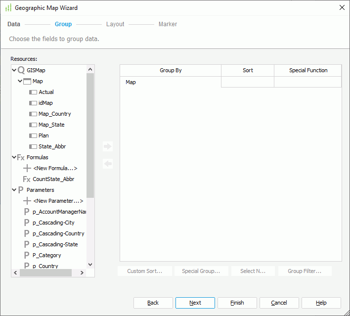 Geographic Map Wizard - Group