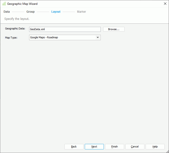 Geographic Map Wizard - Layout