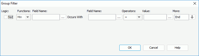 Group Filter dialog box