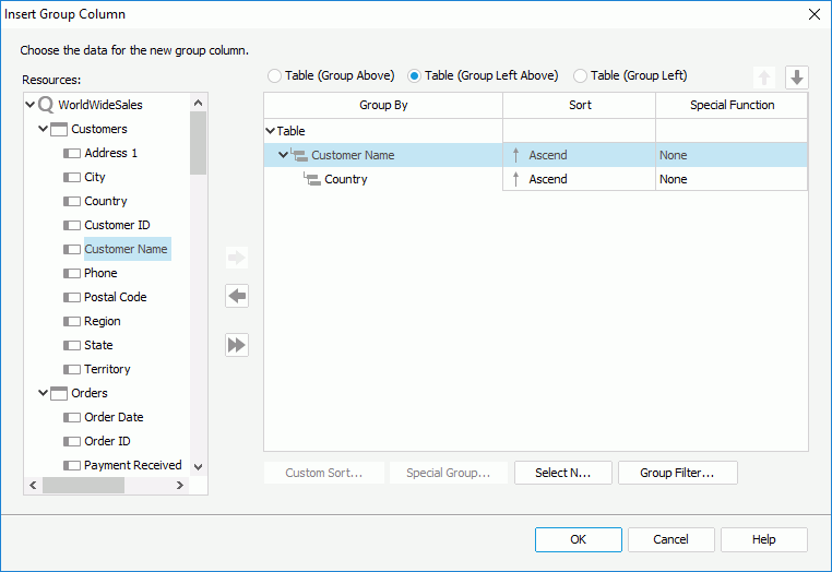 Insert Group Column