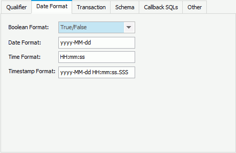 JDBC Connection Options - Data Format