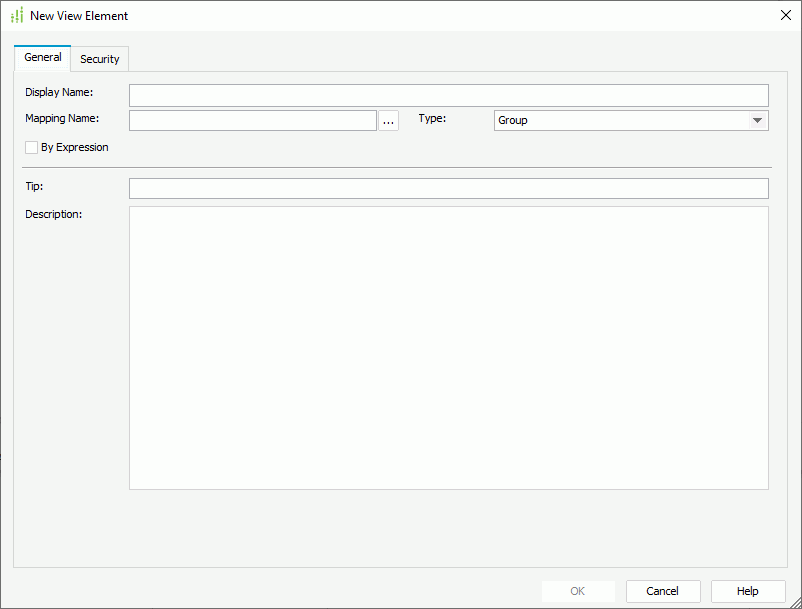 Add View Element dialog box