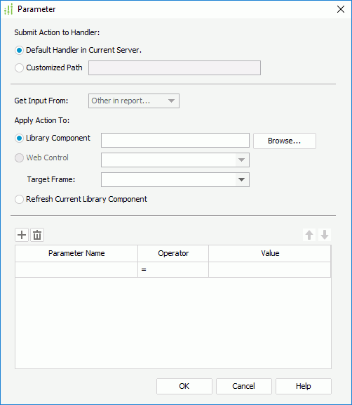 Parameter dialog box