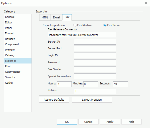 Fax Server Settings