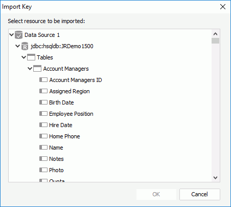 Import Key dialog box