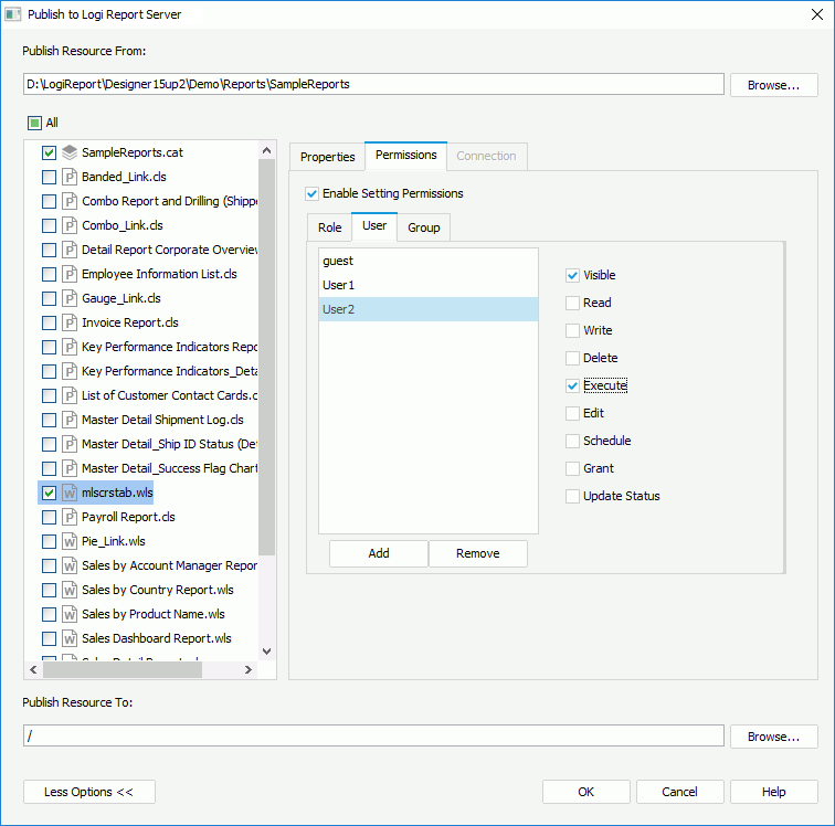 Publish Resource to Server