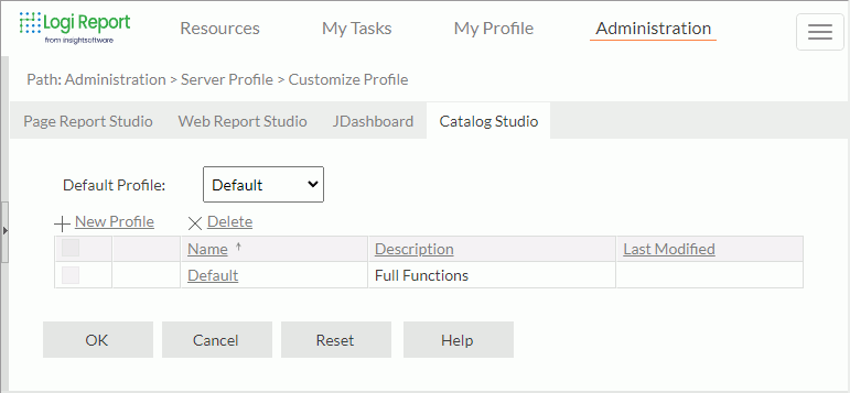 Server Profile - Customize Profile - Catalog Studio