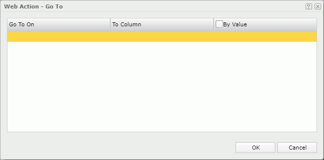 Web Action - Go To dialog