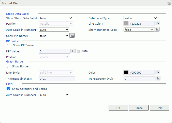 Format Pie dialog box