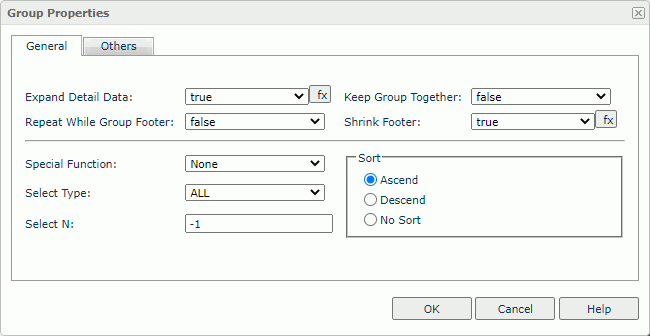 Group Properties dialog box - General tab