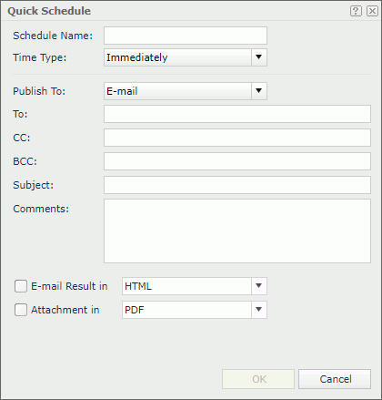 Quick Schedule dialog