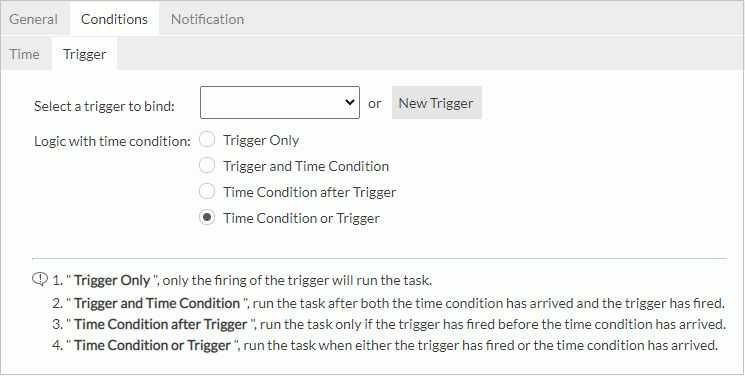 New Cache - Trigger subtab