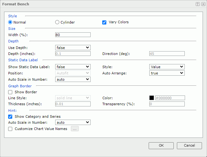 Format Bench dialog box