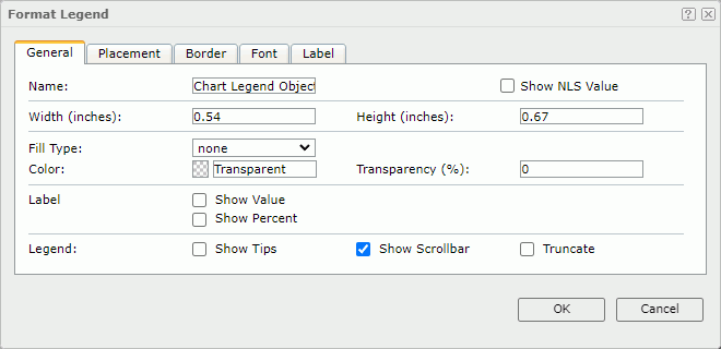 Format Legend dialog box - General