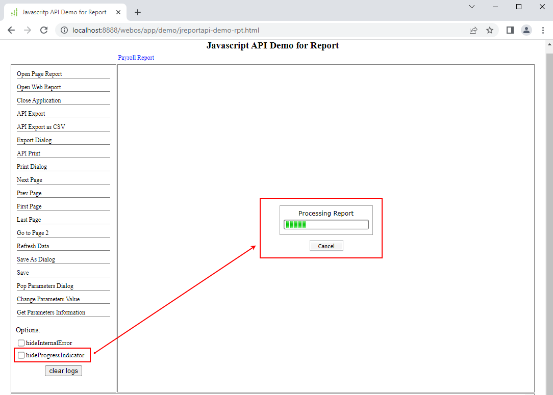 hideProgressIndicator is false