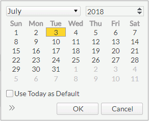 Calendar dialog